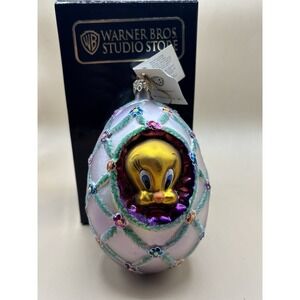 Christopher Radko‎ Tweety Bird Faberge Egg Warner Bros Glass Ornament